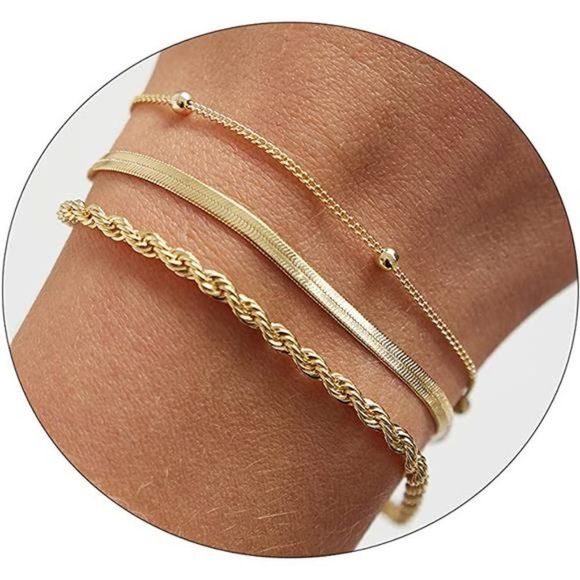 Jewelry - Kyerlyn Gold Bracelets for Women 14K Gold Bracelets Set for Women